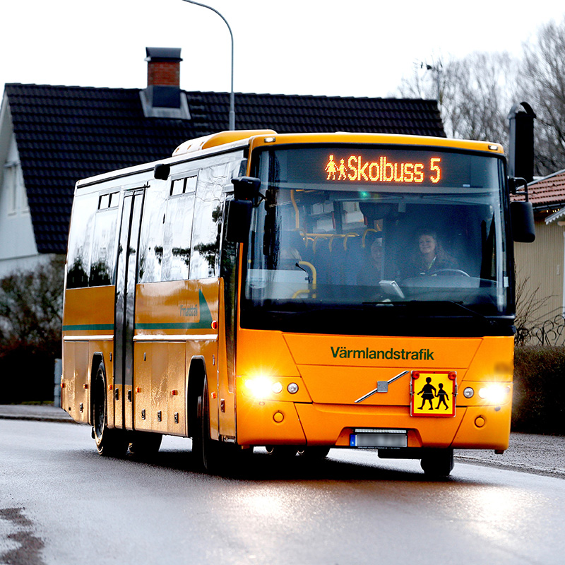 Skolbuss i värmland. Foto: Värmlandstrafiken